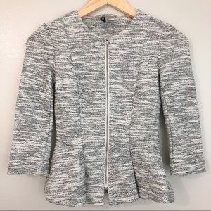 H&M Gray Peplum Jacket Size 2